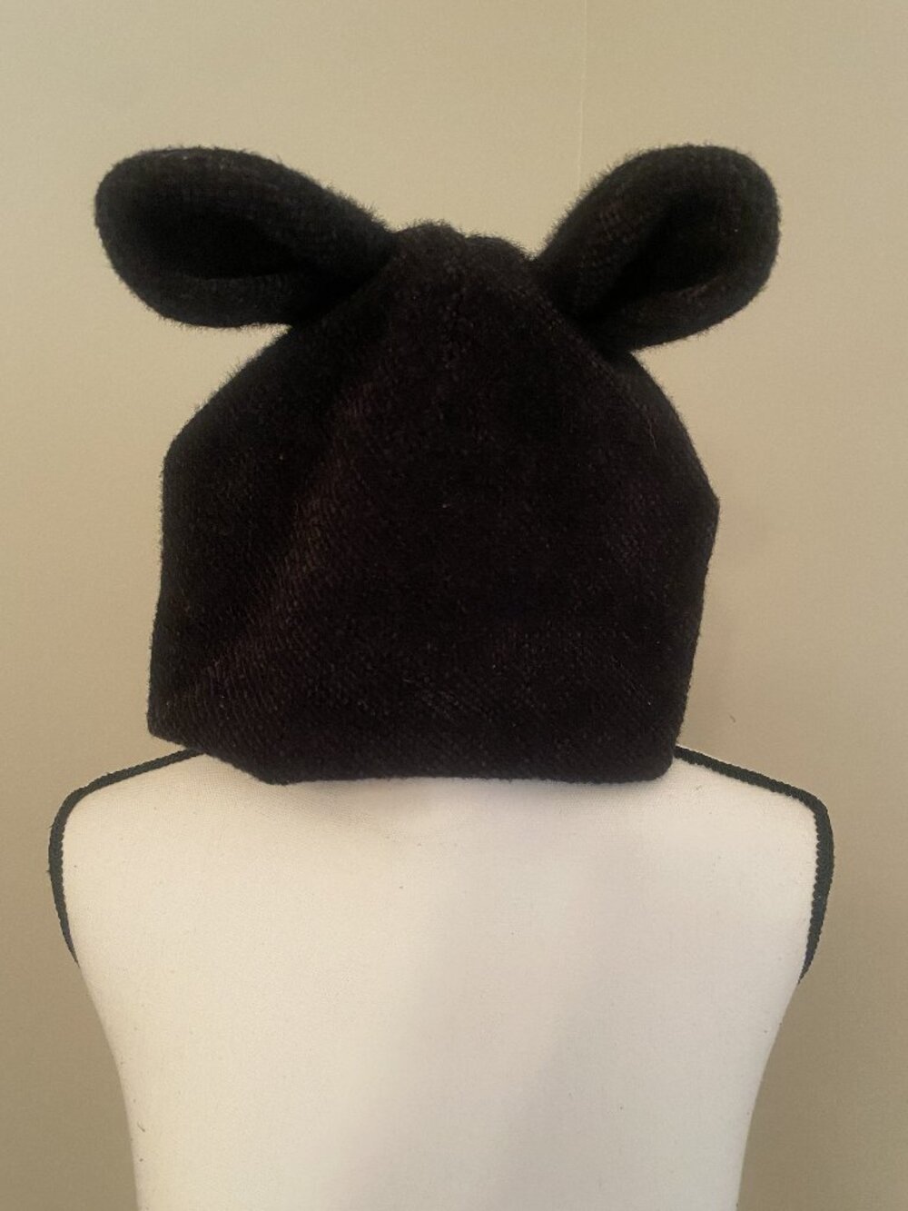 Cozy Dark Charcoal Rabbit Ear Beanie hat